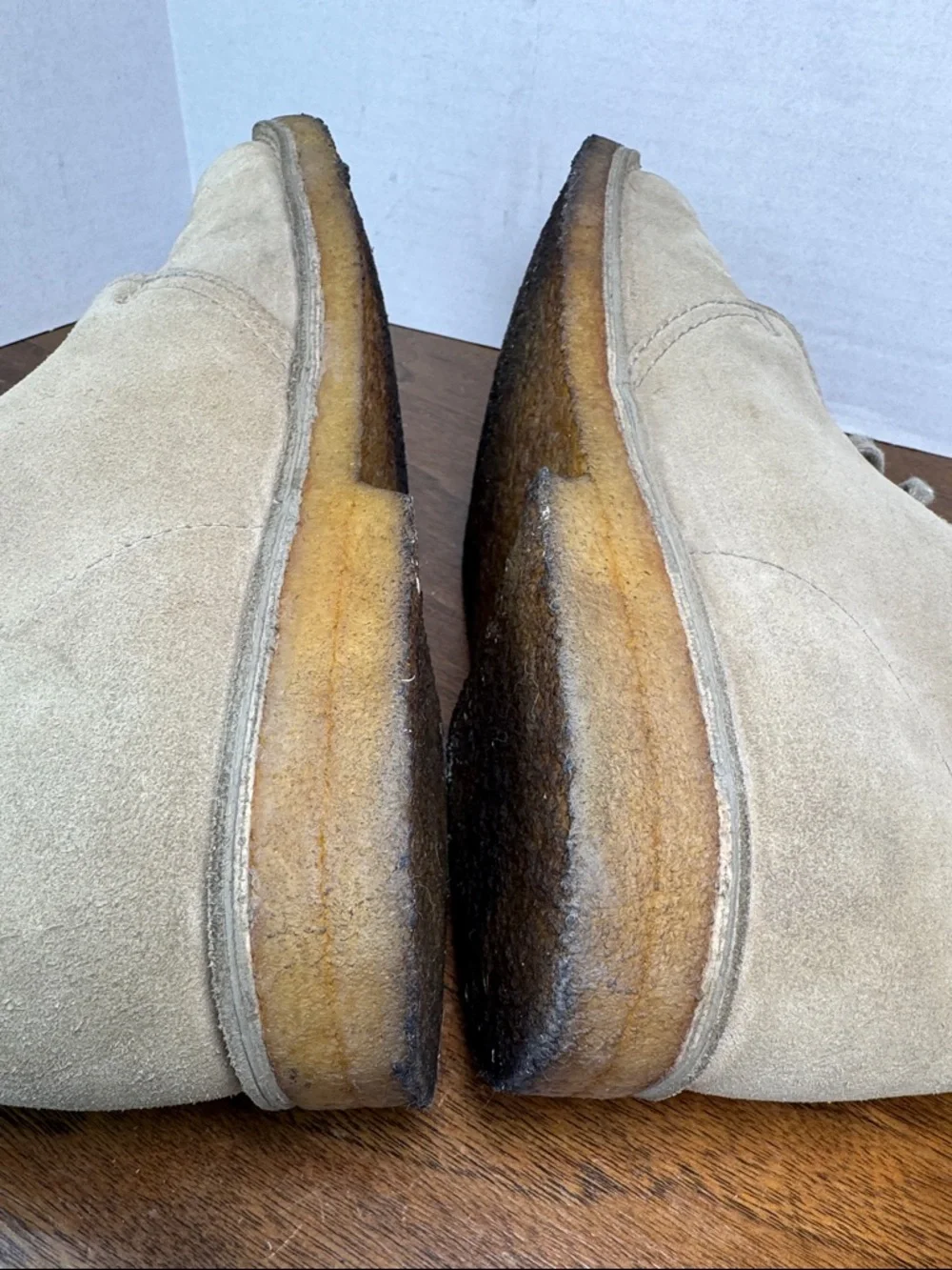 Lands End Mens Classic Suede Tan Chukka Easy-on Ankle Boots, sz 8